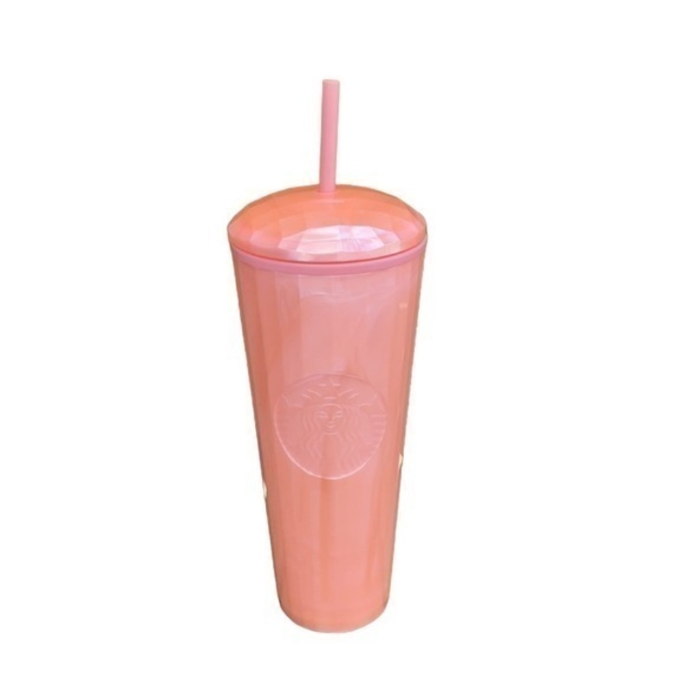 STARBUCKS Pink Pearl Kaleidoscope/Diamond Dome Top Cold Cup 24 oz summer 2021
